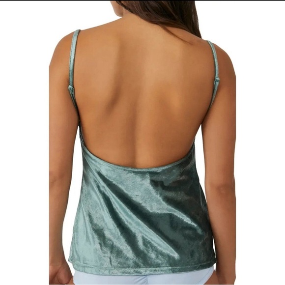 Free People All Night Velvet Tunic Sleeveless Camisole in Evergreen Sz Small NWT - Picture 13 of 13